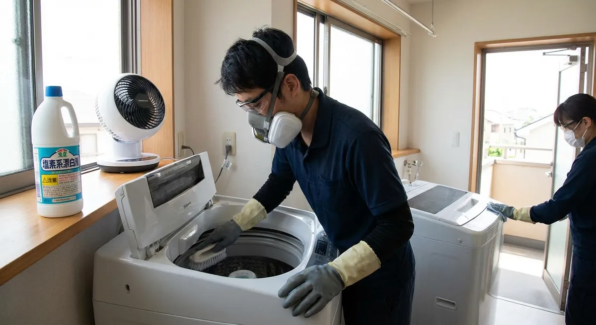 塩素系漂白剤による徹底クリーニング