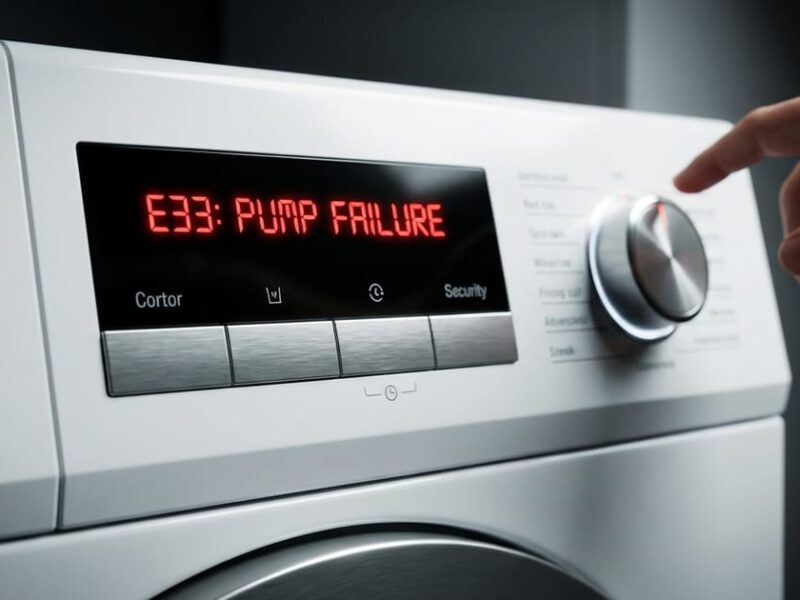 洗濯機の操作パネルに表示されたエラーコード