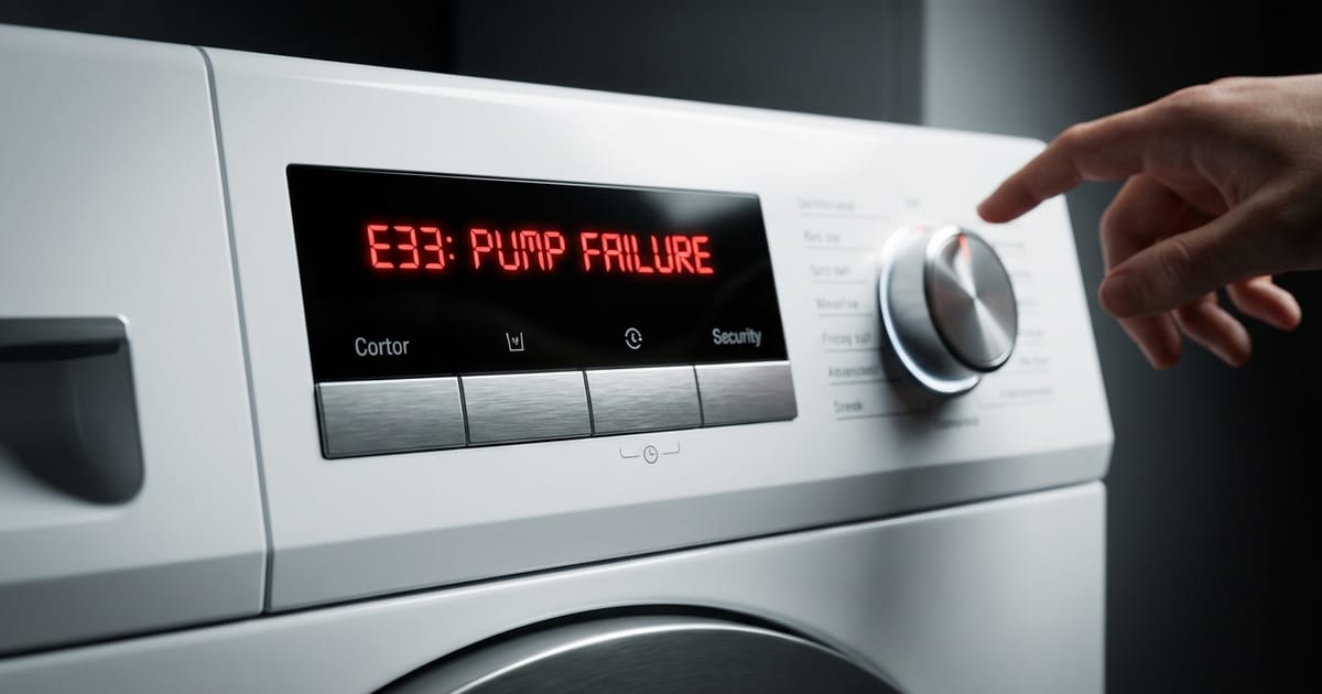 洗濯機の操作パネルに表示されたエラーコード