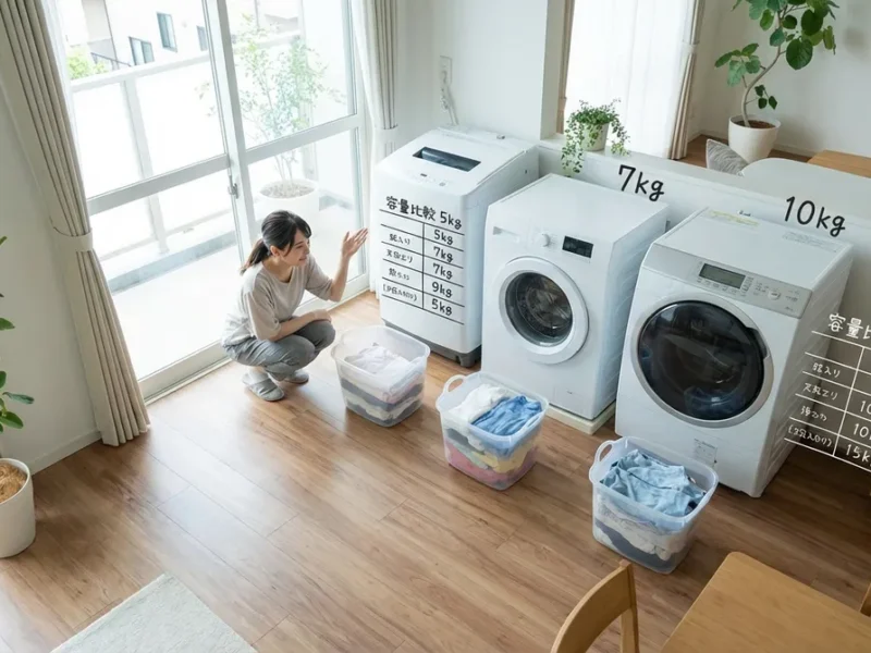 一人暮らしに最適な洗濯機容量の目安