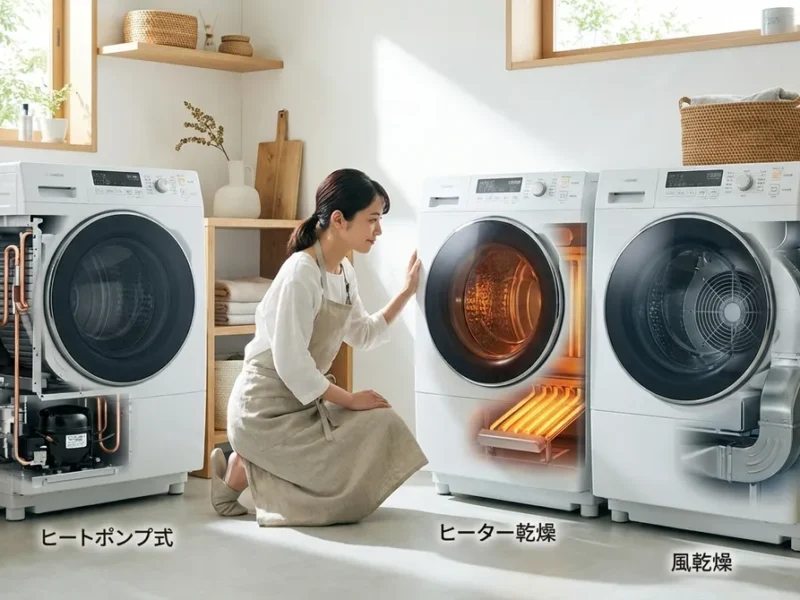 洗濯機乾燥の3つの方式｜仕組みを理解しよう