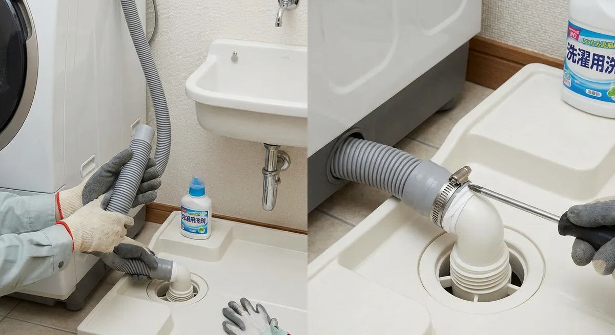 排水ホースの正しい接続方法