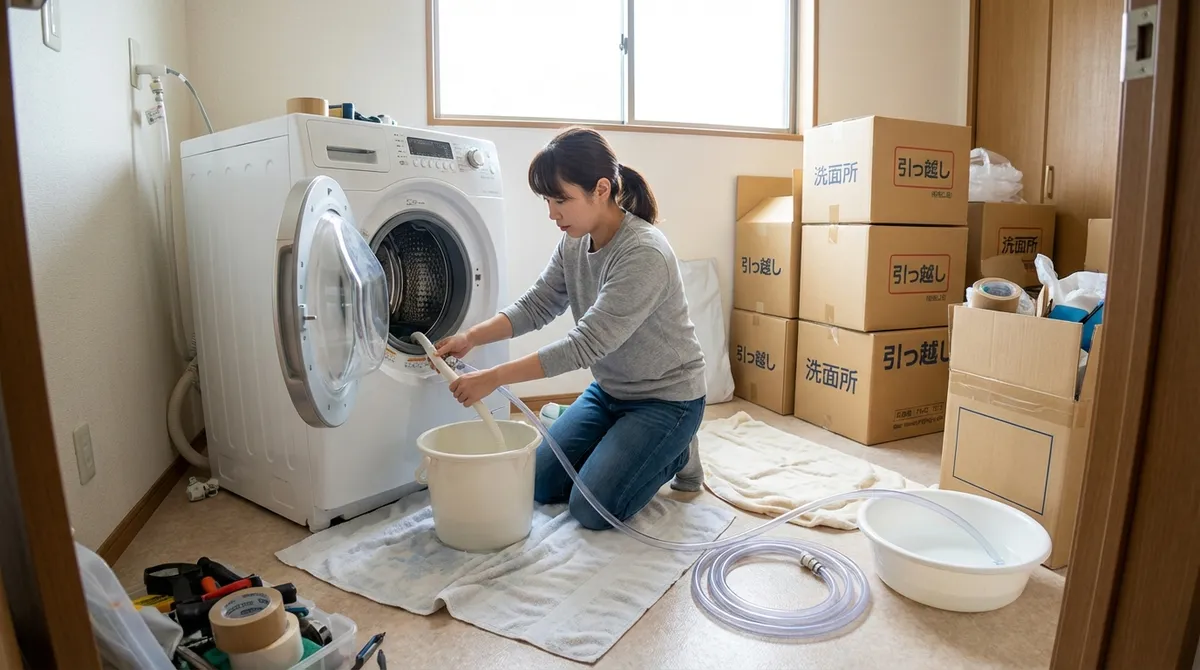 引っ越し前に必要な洗濯機の水抜き作業