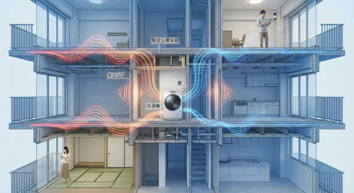 洗濯機が発生する騒音の種類と伝わり方