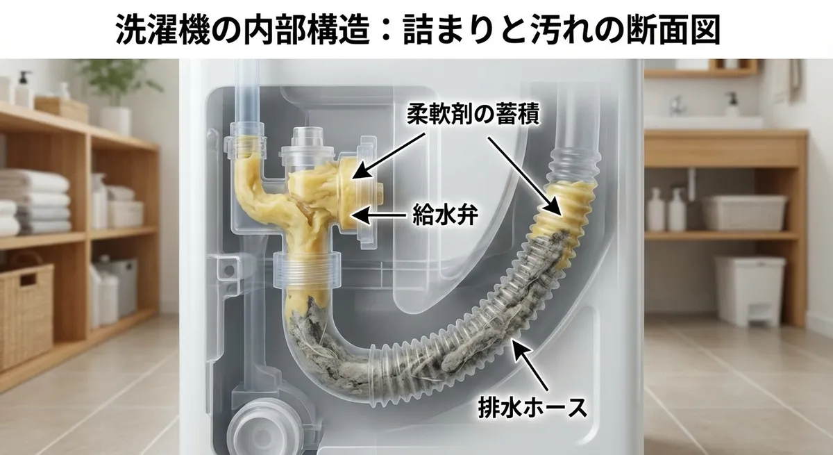 柔軟剤が詰まりを起こすメカニズムを徹底解説