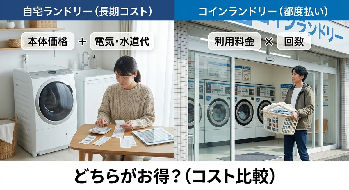 洗濯機購入 vs コインランドリー｜初期費用と継続コストの比較