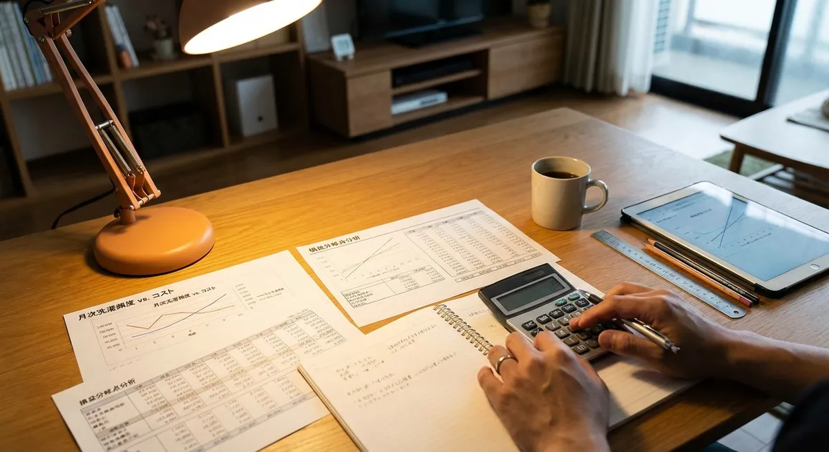 月間洗濯回数別の損益分岐点を詳細計算