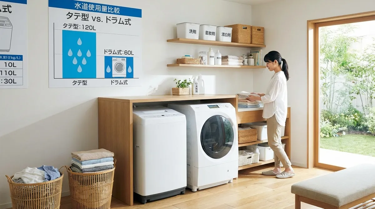 洗濯機の水道代はどのくらい?機種別の年間コスト
