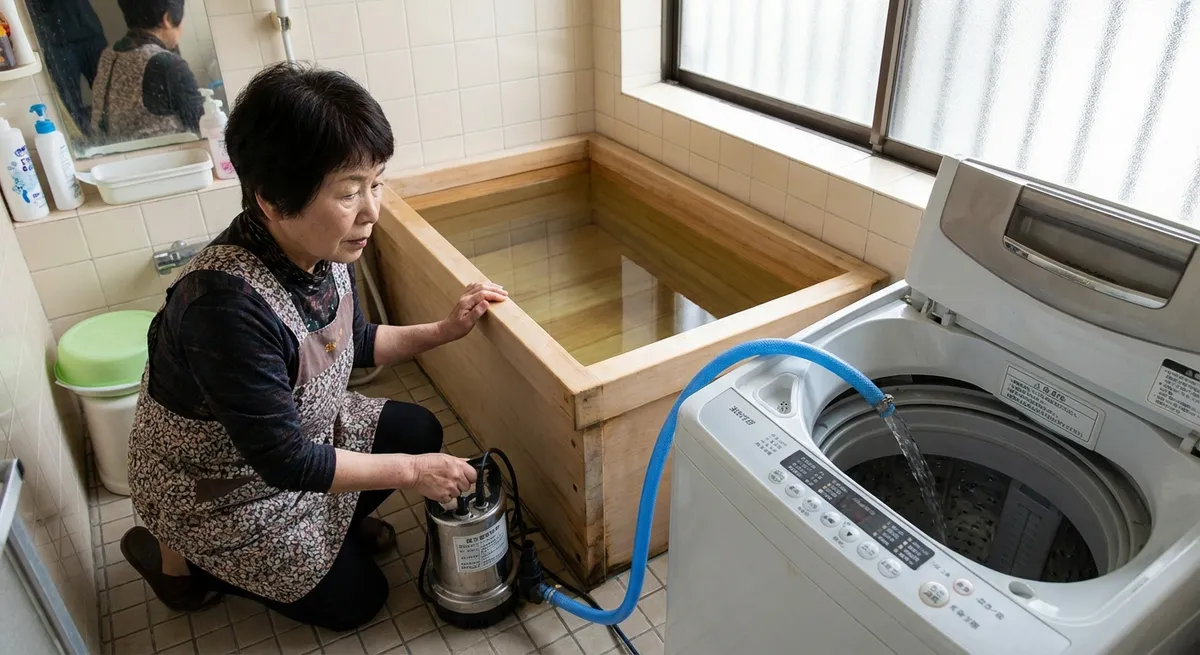 お風呂の残り湯を活用した節水テクニック