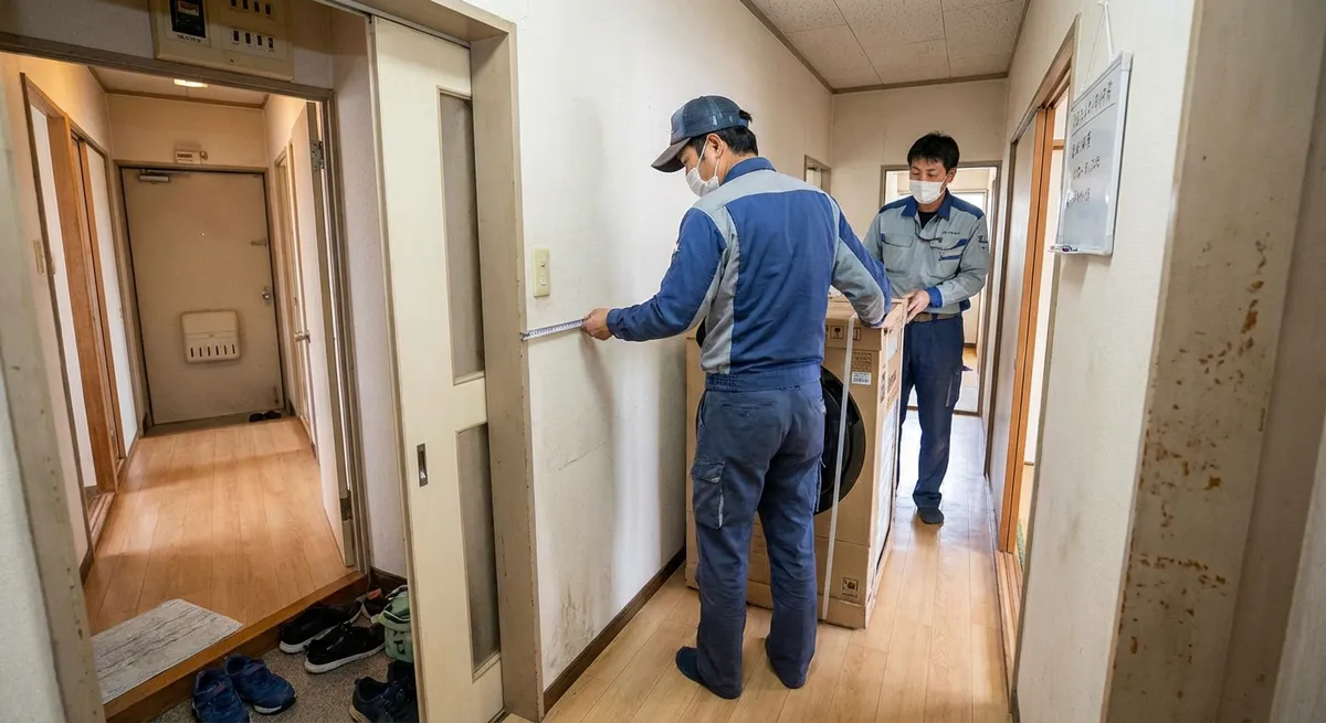 搬入経路の確認と測定ポイント