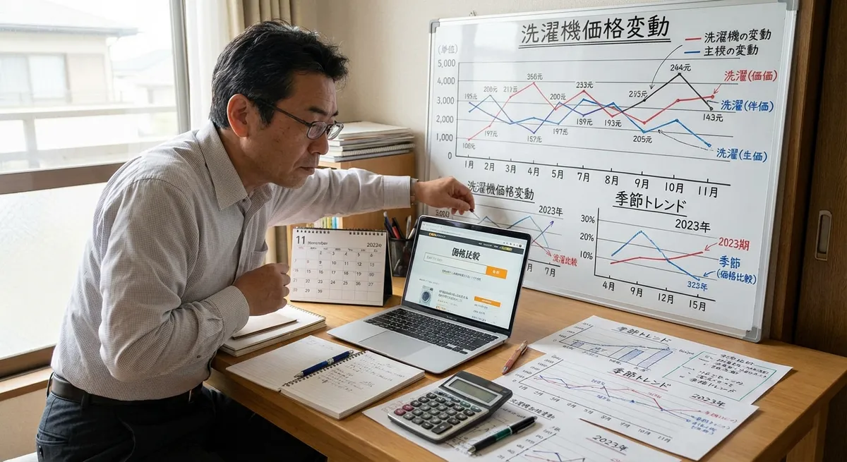 洗濯機価格の年間推移パターン