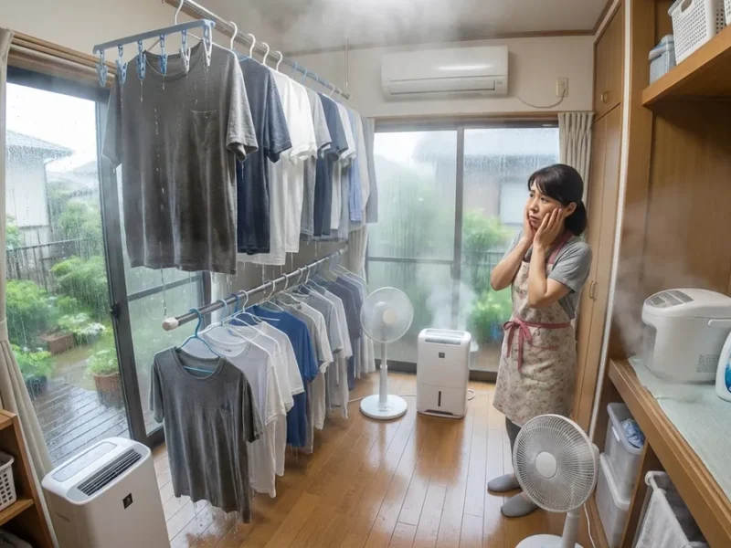 部屋干し臭が発生する原因とメカニズム
