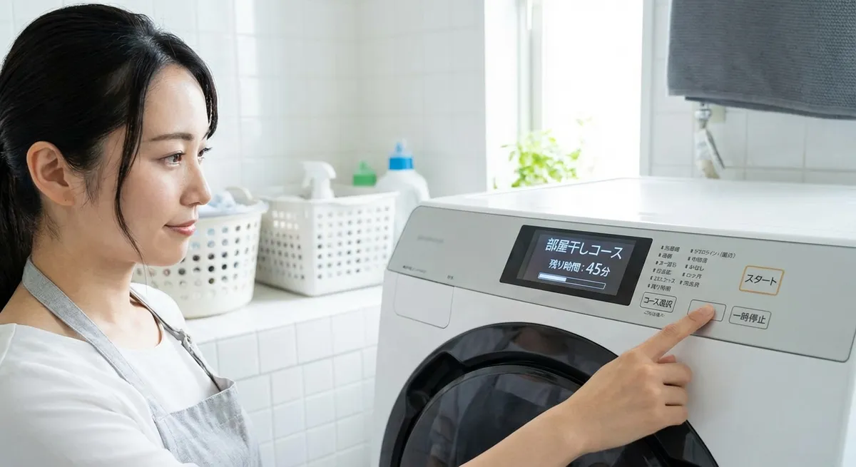 部屋干しコースを活用した洗濯機の使い方