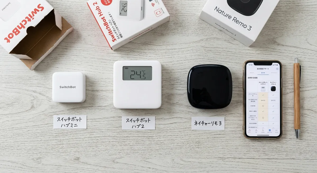 主要スマートリモコン3製品の比較