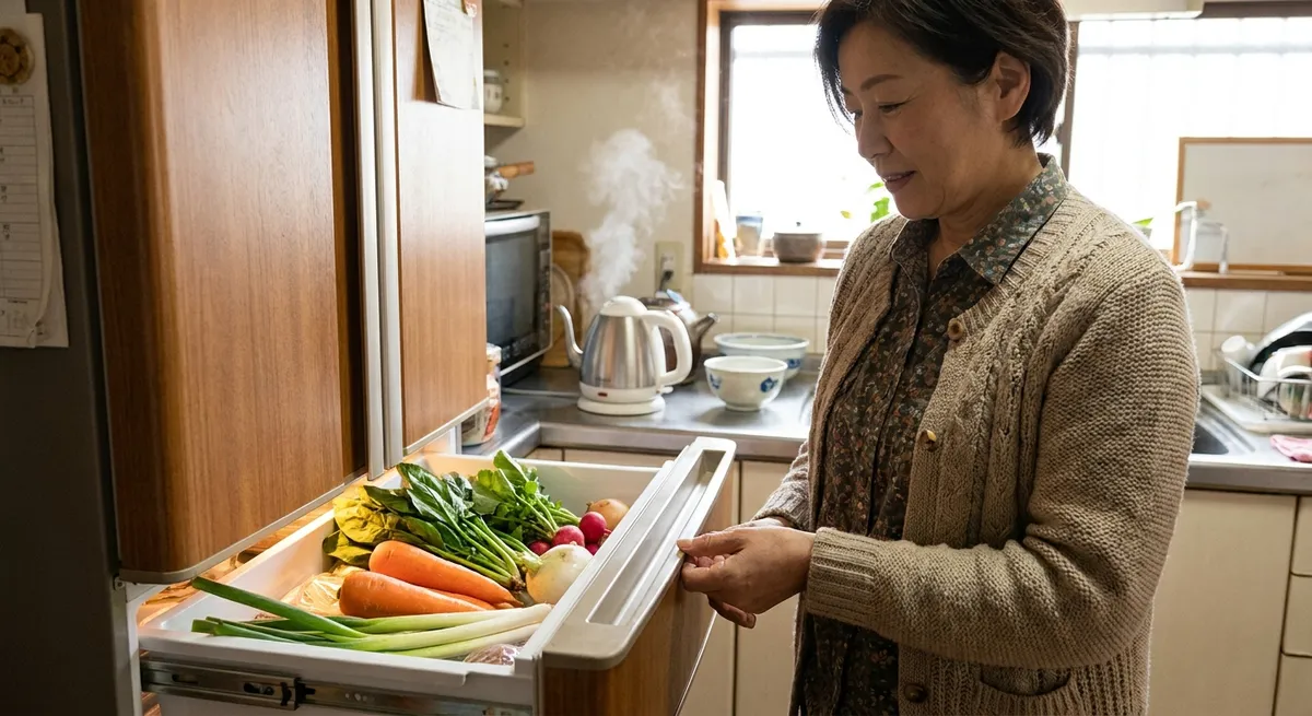 野菜室が真ん中にある冷蔵庫の使い勝手