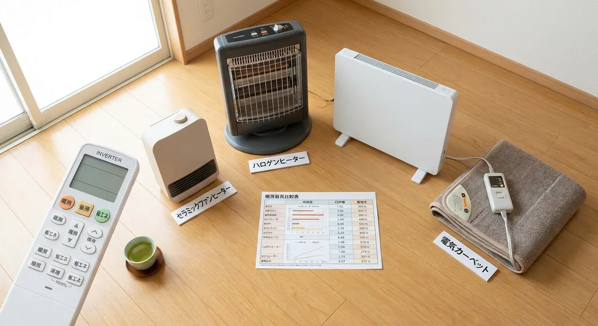 COP値で見る暖房器具の効率比較